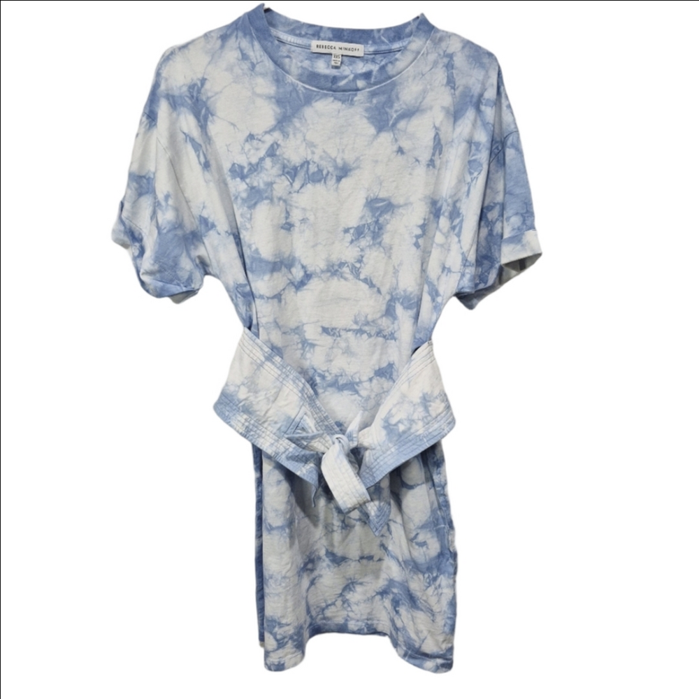 Rebecca Minkoff Marta Belted Tie-Dye Blue Dress
